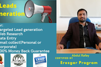 do targeted email extractor, web research, b2b leads generation and clean list