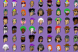 design selfmade cryptopunks or cartoon art nft cards