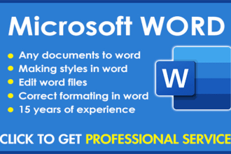 create, edit, format and design word document properly
