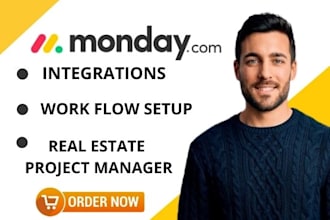 set up real estate project management with monday CRM