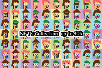 create cryptopunk style unique nft art collection 100 1k 10k