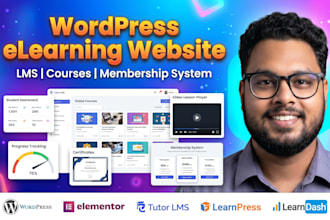setup elearning  website using wplms, learnpress, tutor