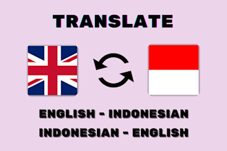translate english to indonesian and indonesia to english