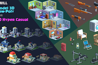 create 3d low poly object for hyper casual game