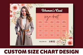 design professional size chart or size guide