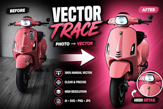 manually vector trace your motorcycle