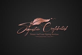 design a unique script style mobile notary signature logo