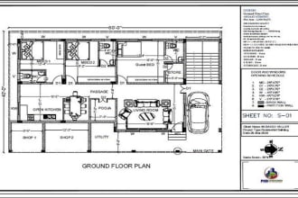 draw architectural plans in autocad 2d for your project