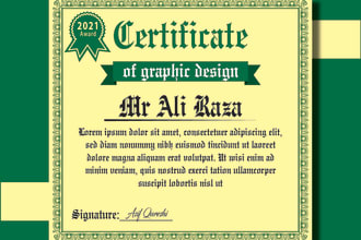 design certificate  diploma certificate and award certificate