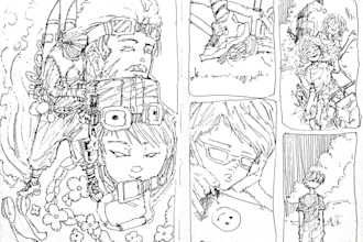 draw anime ink art custom manga illustrations