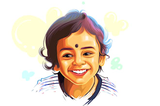 draw vector portrait illustration for gift