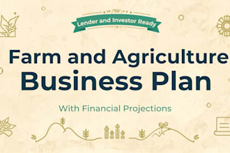 write a farming and agriculture business plan with financial projections