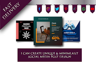 create unique and customize social media post designs