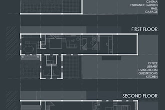 draft architectural drawings on autocad for your project