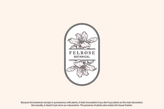 create a hand drawn feminine boho logo with botanicals