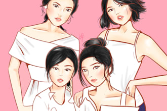 draw cute, pretty, excelent illustration