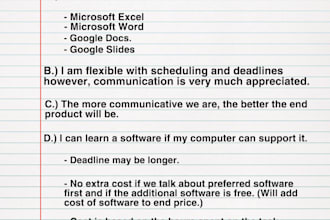 enter data as needed