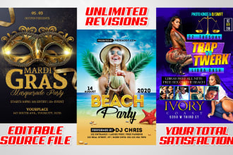design professional amazing event flyer, postcard, brochure