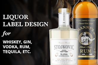 design an original label for gin, whiskey or vodka
