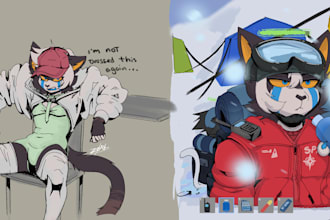 make a full body art of you o your favorite furry character