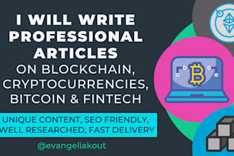 write professional articles on blockchain, crypto and fintech