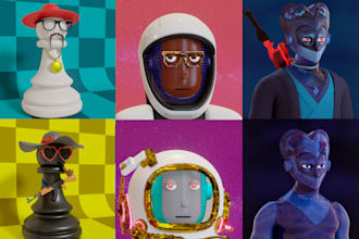 create unique nft art collection in 3d of 1k, 5k, 10k