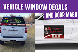 do vehice window decal and door magnet for car, van,truck,car decal