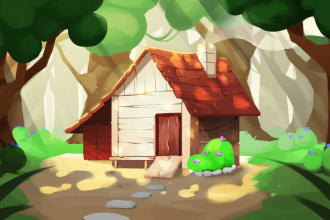 draw landscape , environment or background digital painting