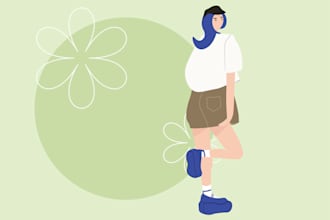 create a flat design character illustration