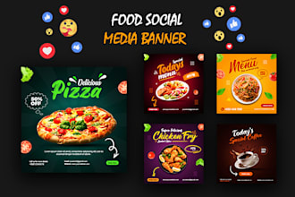 create unique social media post, banner, and ads for foods