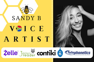 record a south african english female voiceover