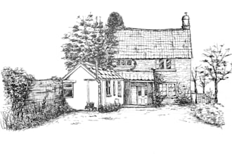 hand draw architectural sketch and building sketch