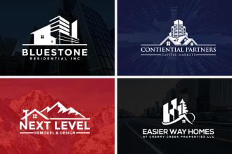 design real estate property home and construction logo