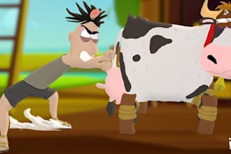 make 2d cartoon animation and motion graphique