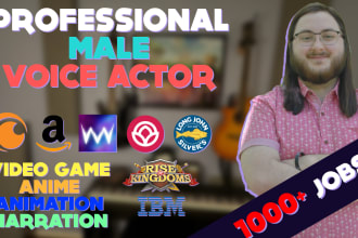 be your professional male character voiceover, voice actor
