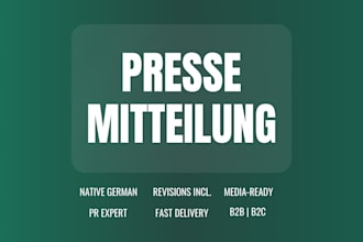 write a professional german press release for news or launch