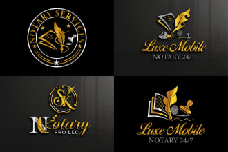 design signature, notary, mobile notary, and beauty logo