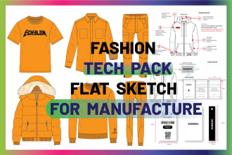make fashion tech pack, clothing tech pack, fashion sketches, fashion designer