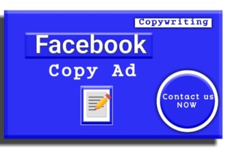 write high conversion facebook copy ad for you
