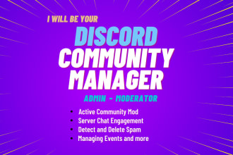 be your discord community manager