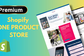 build premium one product shopify store, one product shopify landing page