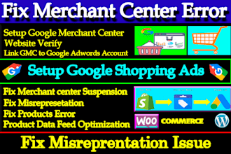fix google merchant center suspension, misrepresentation and shopping ads