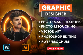 be your graphic designer, vector art and photoshop edits