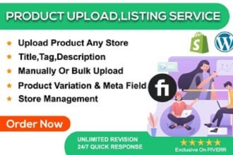do product upload, add product descriptions, shopify listing