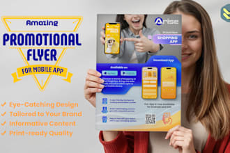 design print ready flyer for the promotion and advertisement of your mobile apps