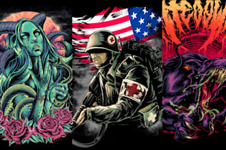 do amazing t shirt design with color for band or brand