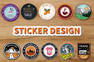 design custom sticker, badge, patch, label, decal and logo design