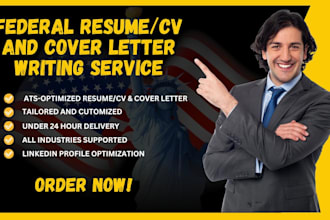 write and upgrade your federal resume and cover letter in 24 hour