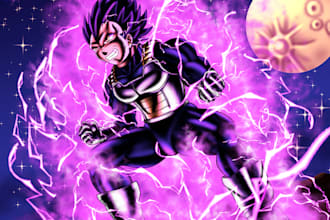 draw you as a character from dragon ball or any other anime