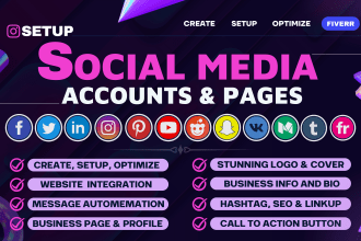 create social media accounts, set up business pages, and optimize